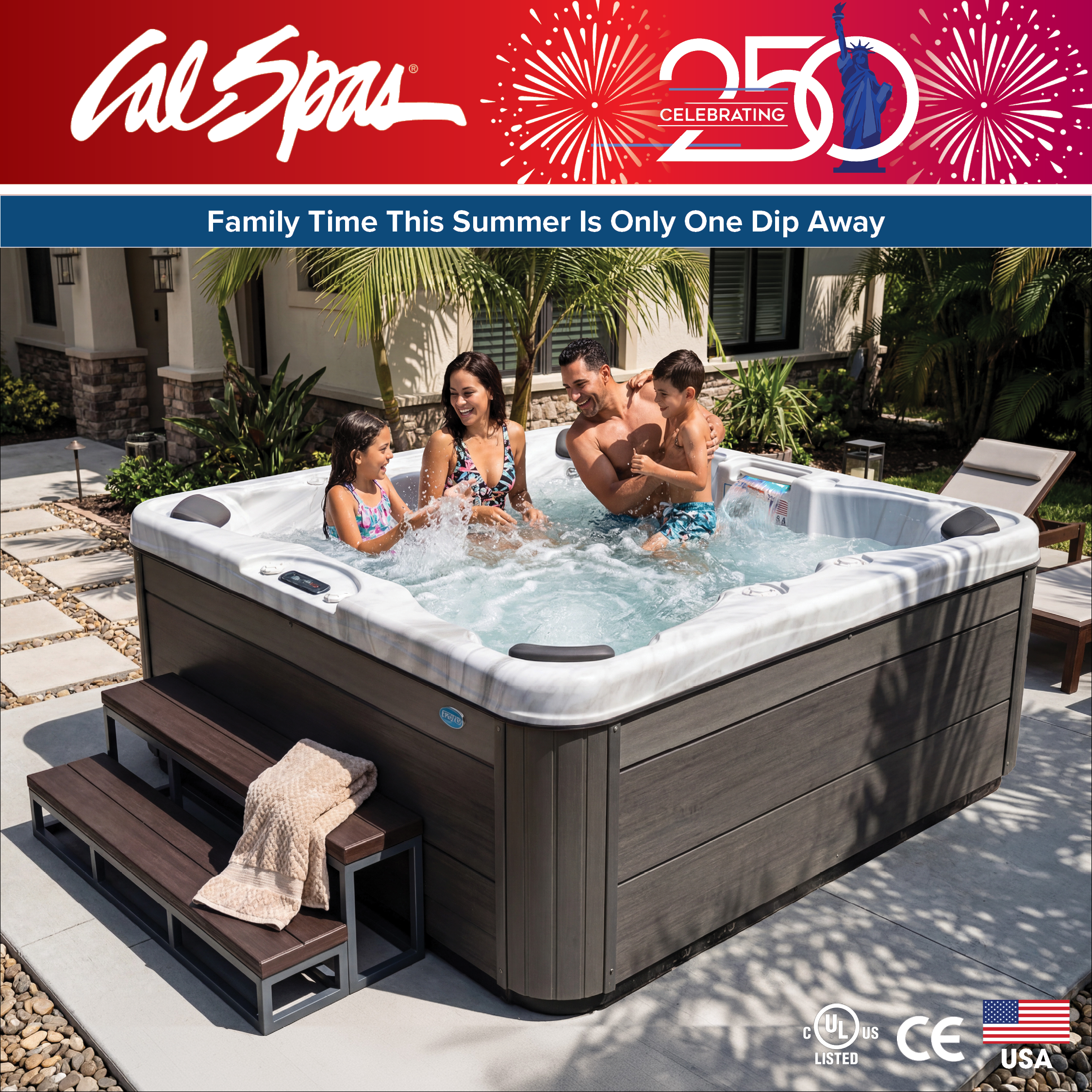 Calspas hot tub being used in a family setting - Toulouse